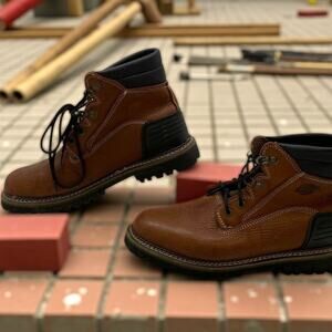 Men's Size 10 DICKIES DW6013 Heritage Brown Leather Casual Lace Up Boots